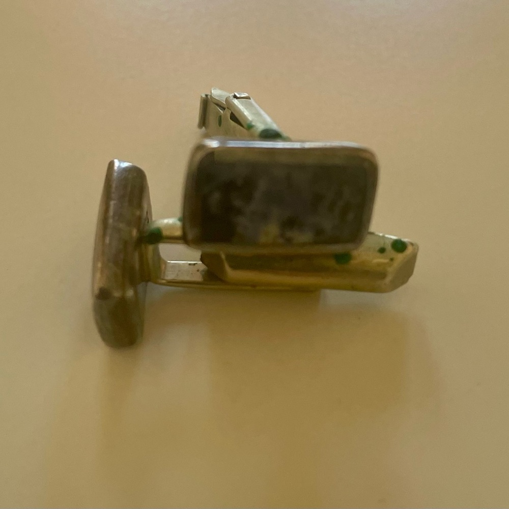 Silver & lapis cufflinks - Picture 2 of 2